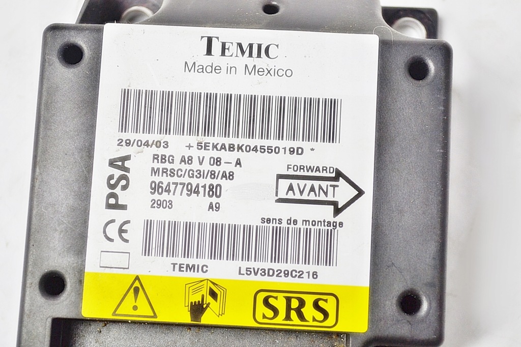 фото №1, Citroen c2 c3 c4 датчик модуль подушок 9647794180