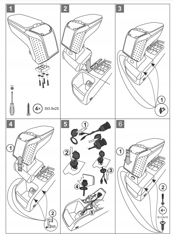 фото №10, Подлокотник ford focus 2015-2018 + usb rati armster 3