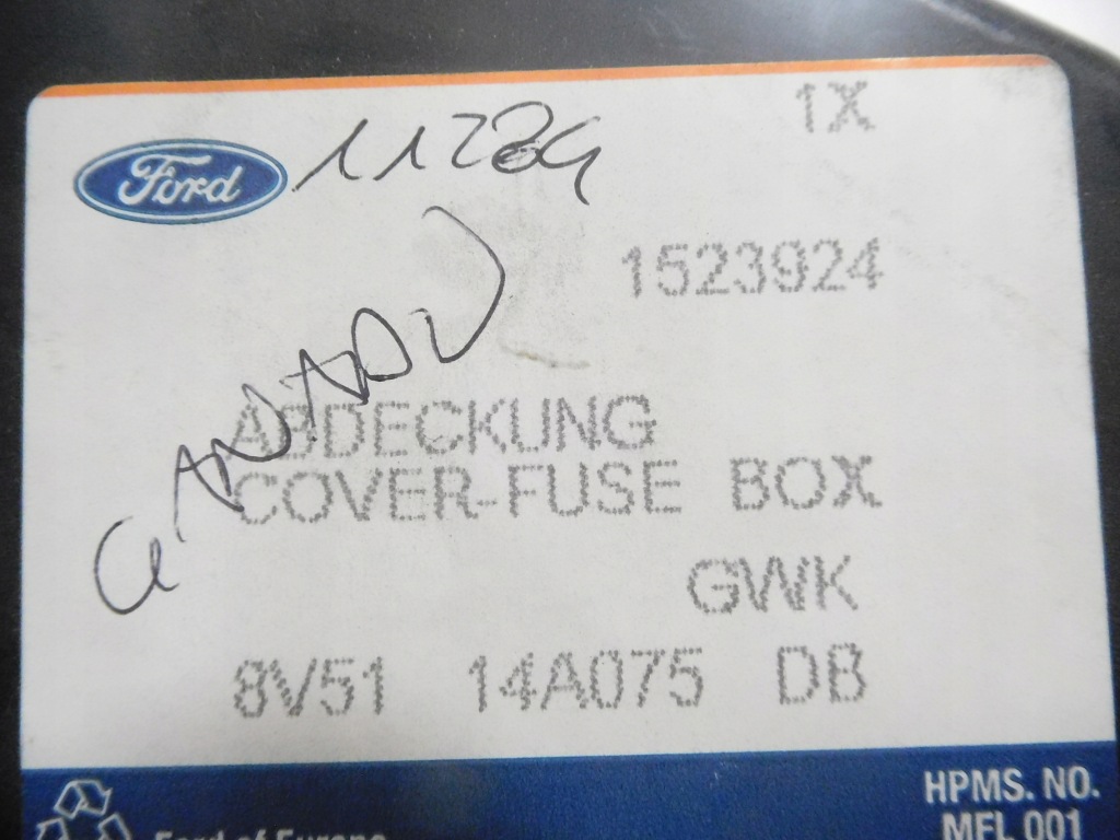 фото №8, Крышка верхний предохранителей ford fiesta 08-12 оригинальный номер 1523924