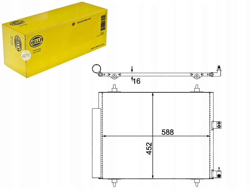 фото №1, Конденсатор кондиционера citroen c8 peugeot 807 hell