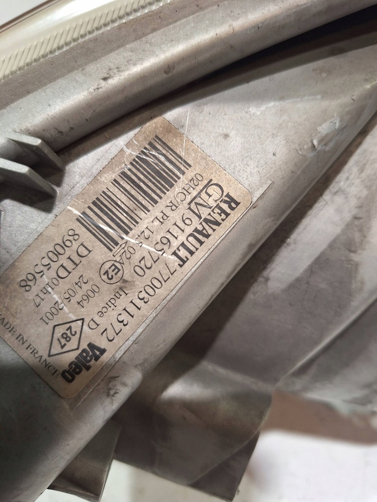 фото №7, Лампа перед правая 7700311372 renault trafic vivaro a 01-