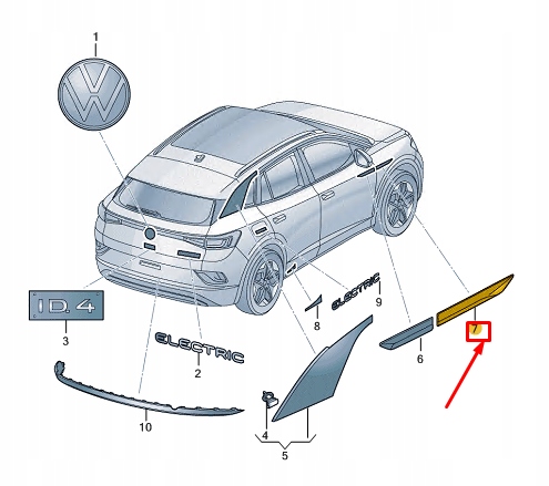 фото №2, Vw id.4 e21 передня частина left fender badge 11k853689amie