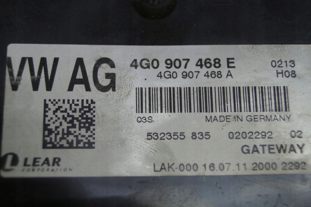 фото №5, Модуль блок управления шлюз audi a6 c7 4g0907468e