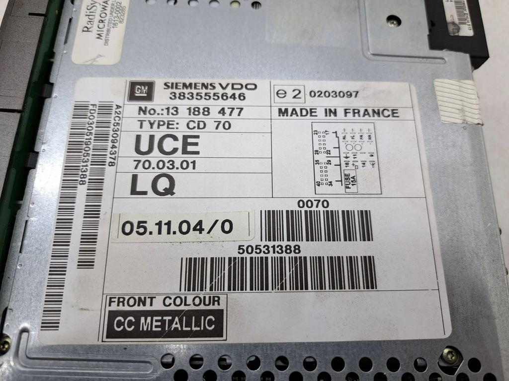 фото №4, Opel signum 2004 панель / радиопроигрыватель cd/dvd/gps