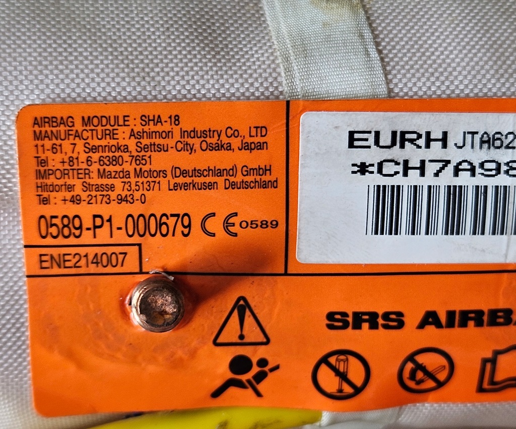 фото №5, Mazda cx5 17-20 подушка безопасности подушка сиденье правая