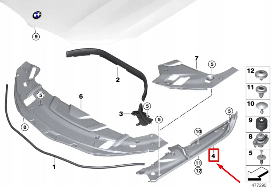 Bmw 7 g11 g12 прокладка панель бічного лівого  51767347399 7347399 oem Зі Шроту