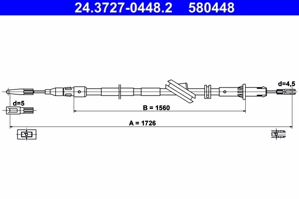 24.3727-0448/ate трос ham. ручной. db t. Цена