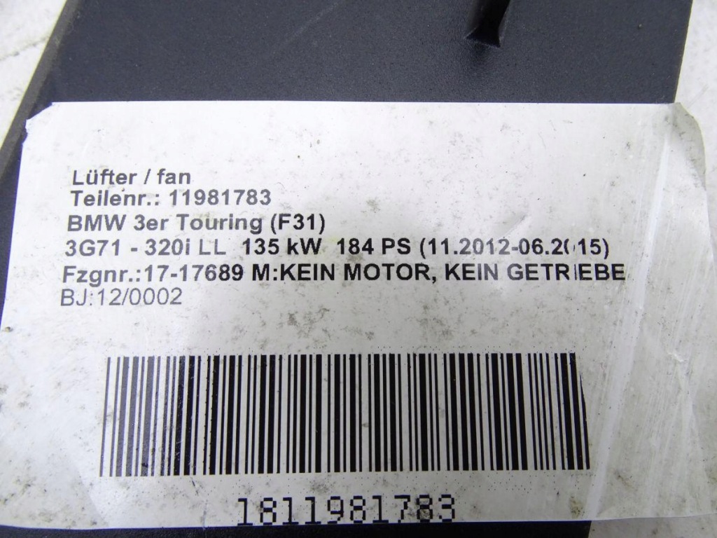 Купити Bmw 3 f30 f31 320i 2.0 b48 12-15 вентилятор радіатора води корпус оригінал