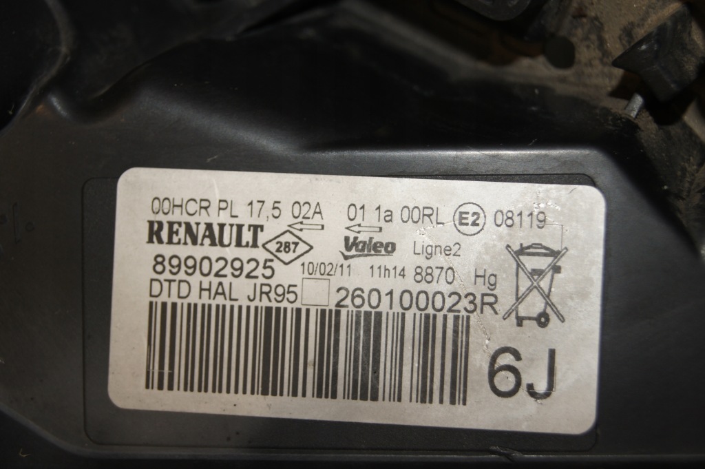 фото №2, Лампа renault scenic iii правая europa 2009-2012