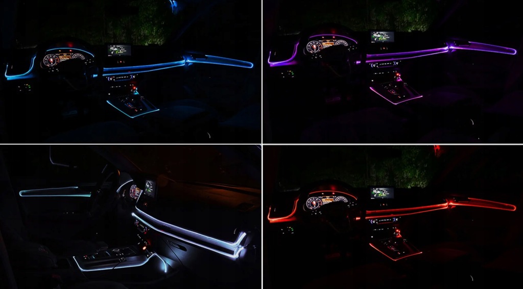 Световод  led к автомобиля elwire освещение rgb амбие́нтное app bluetooth 7m Оригинал