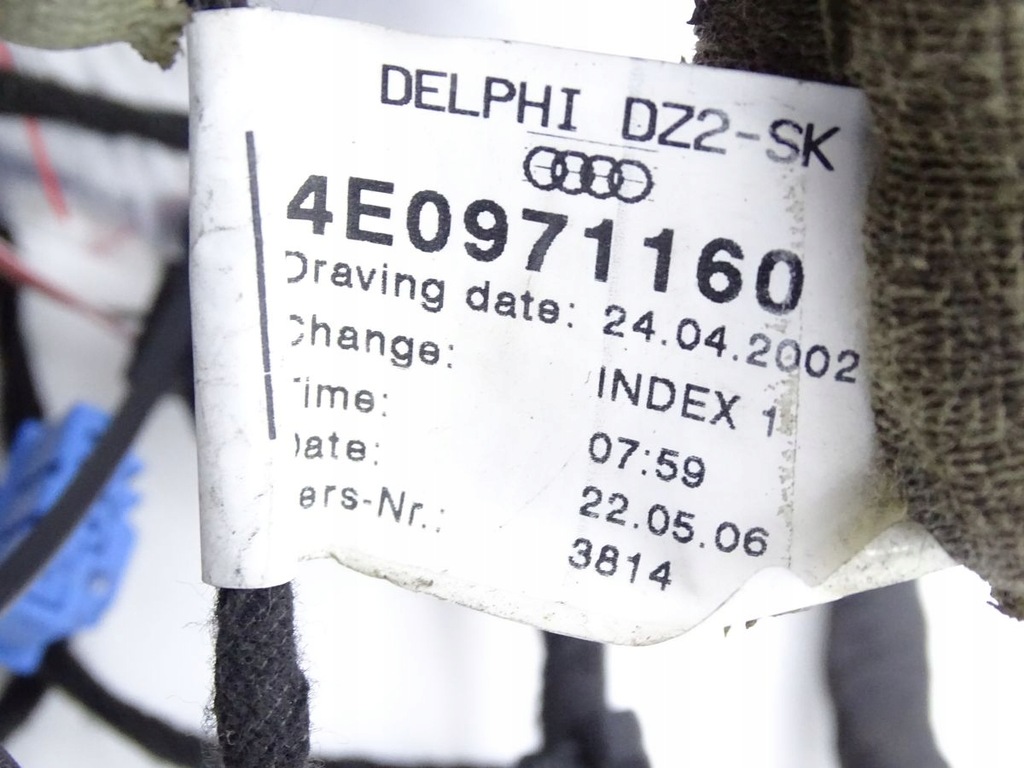 фото №7, Audi a8 d3 4e0 жгут электропроводка дверь правый перед