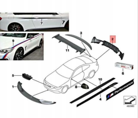 фото №9, Bmw 4 cabrio f33 lci rear бампер diffuser m-performance 51192339218