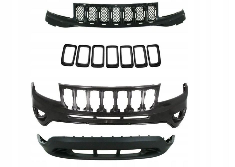 фото №1, Jeep compass 11- бампер + решётка радиатора решётка + спойлер