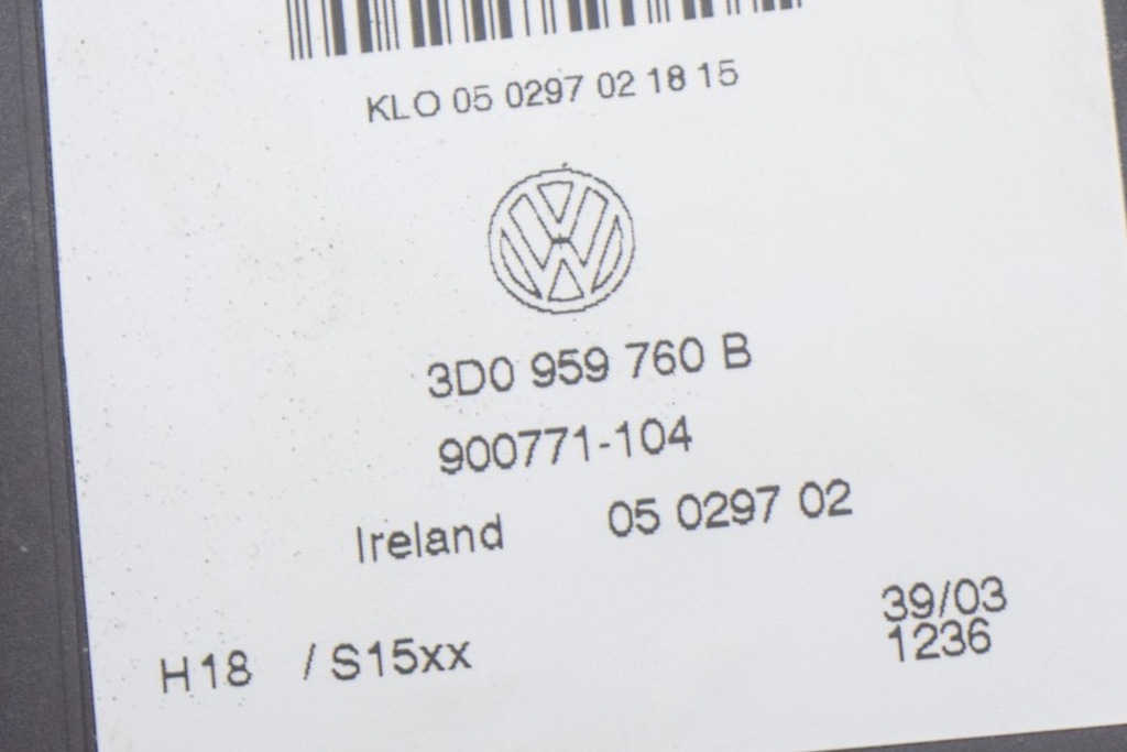 фото №7, Volkswagen phaeton gp1 передний левый блок управления сиденья ecu 3d0959760b 2003