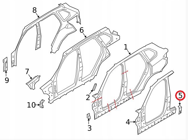 фото №5, Bmw x5 g05 лист зміцнююча поріг ліва