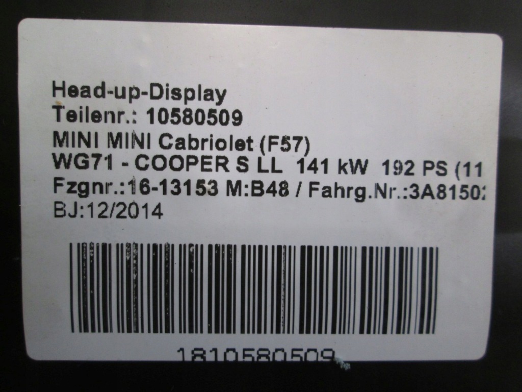 Mini f54 f55 f56 f57 + lci рестайлінг  дисплей проекційний дисплей 9354752 6817762 9825225 Зі Шроту