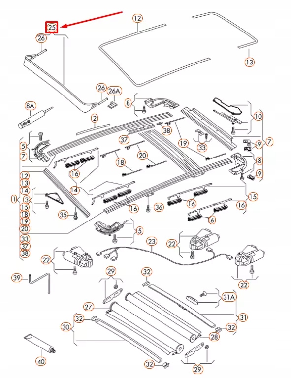 фото №11, Audi q7 4l sunroof wind дефлектор 4l0877651d oem