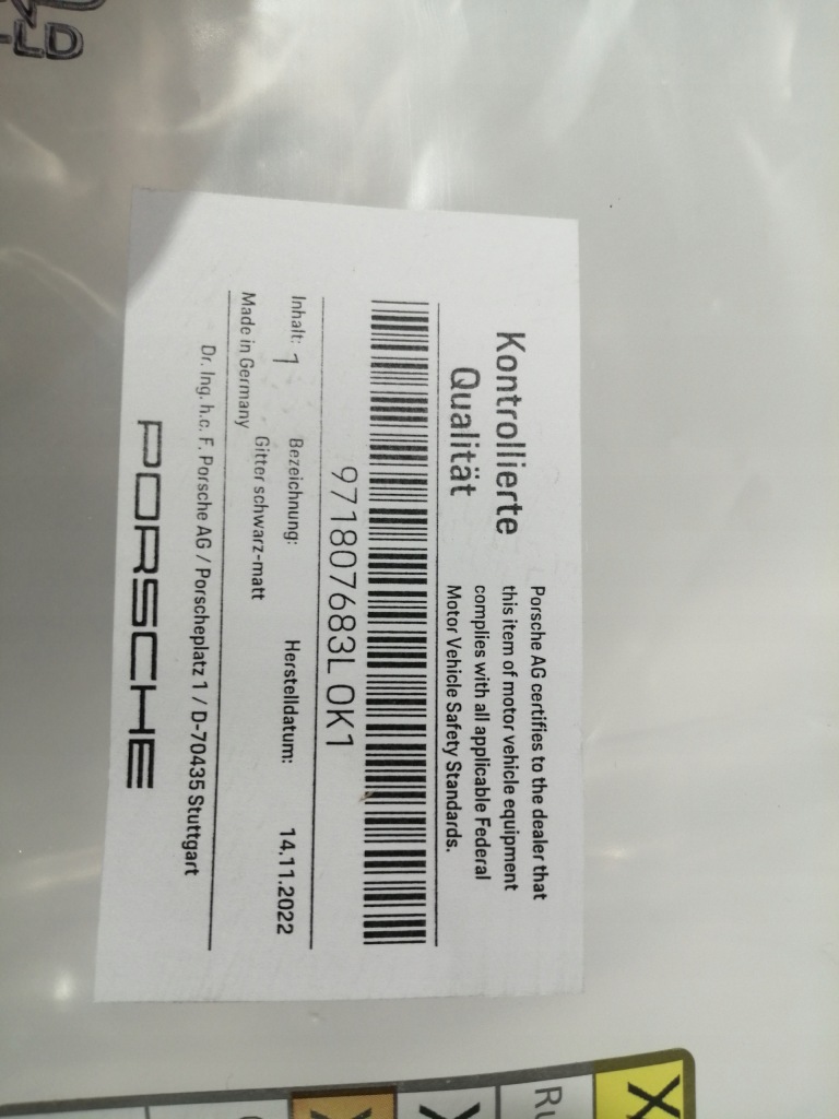 фото №10, Решётка радиатора решётка перед czarna оригинальный номер porsche panamera 971 971807683lok1