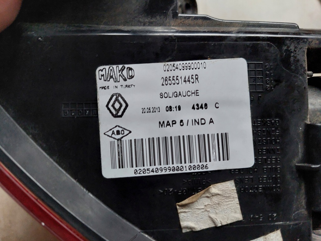 фото №8, Ліва лампа - задня --- renault clio iv - kombi