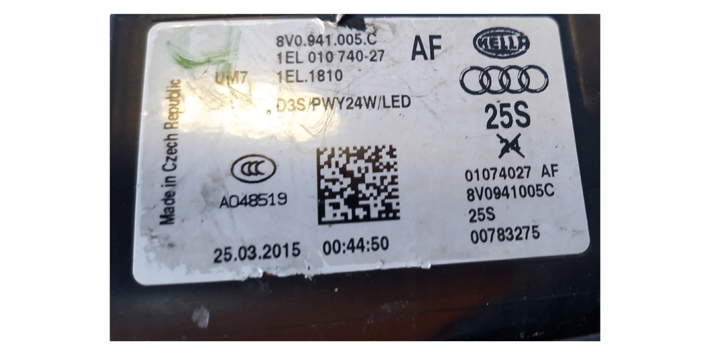 фото №10, Audi a3 8v лампа ліва перед ксенон led 8v0941005c комплектна оригінал