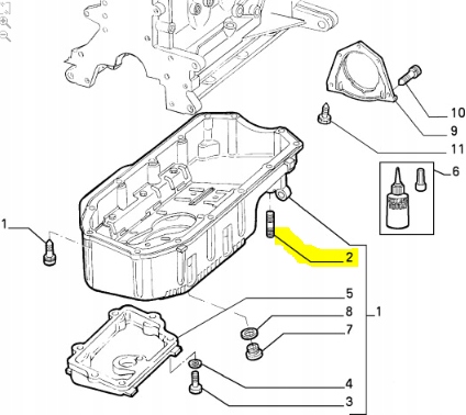 Шпилька картера масляний fiat coupe оригінальний номер 13546724 Зі Шроту