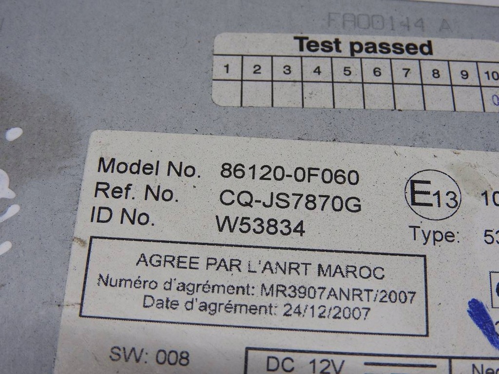 фото №7, Toyota verso 09-13 радио заводской 86120-0f060