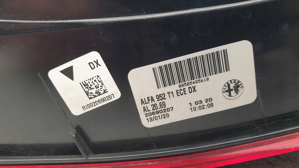 фото №3, Alfa romeo giulia 20690207 лампа задня задня права led eu