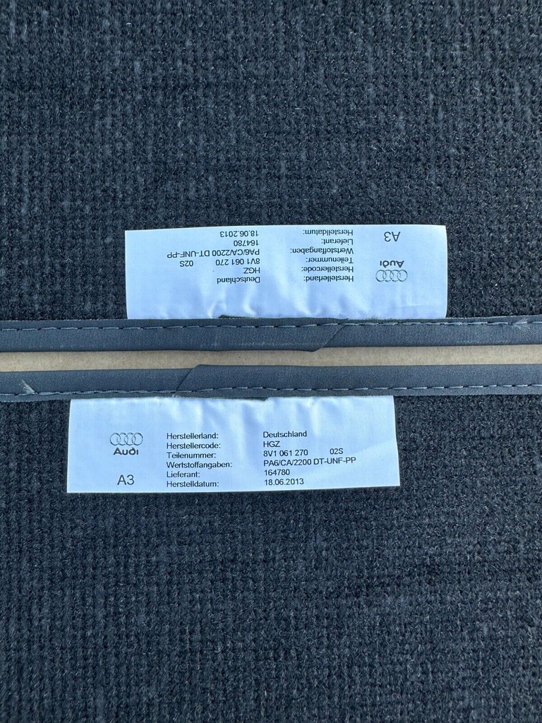 фото №7, Коврики велюровые audi a3 8v1061270