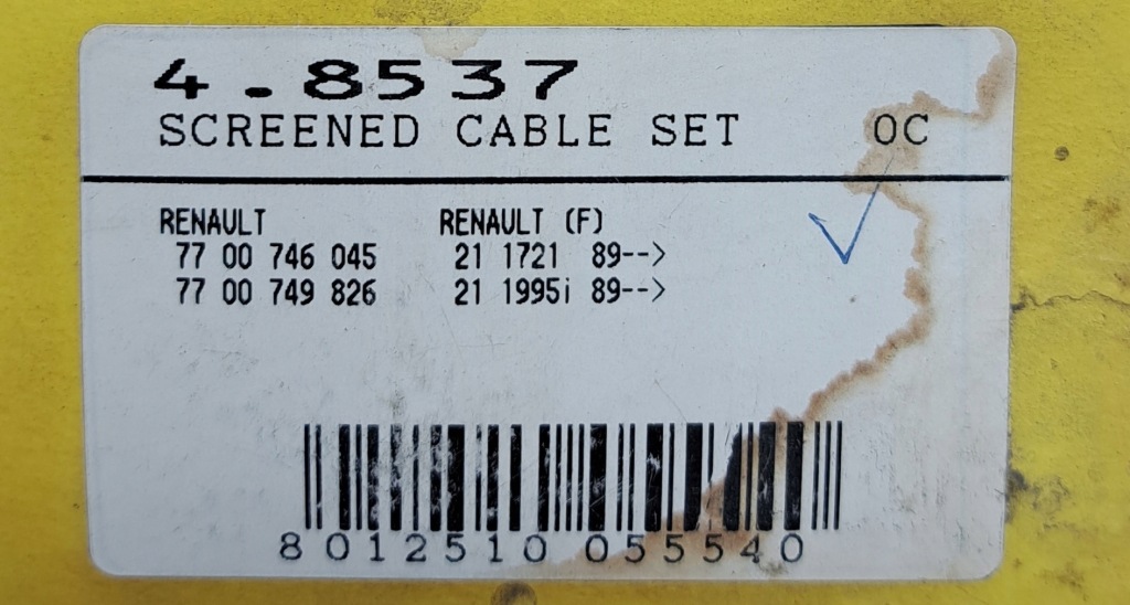 фото №3, Facet дроти запалювання 4.8537 renault 21