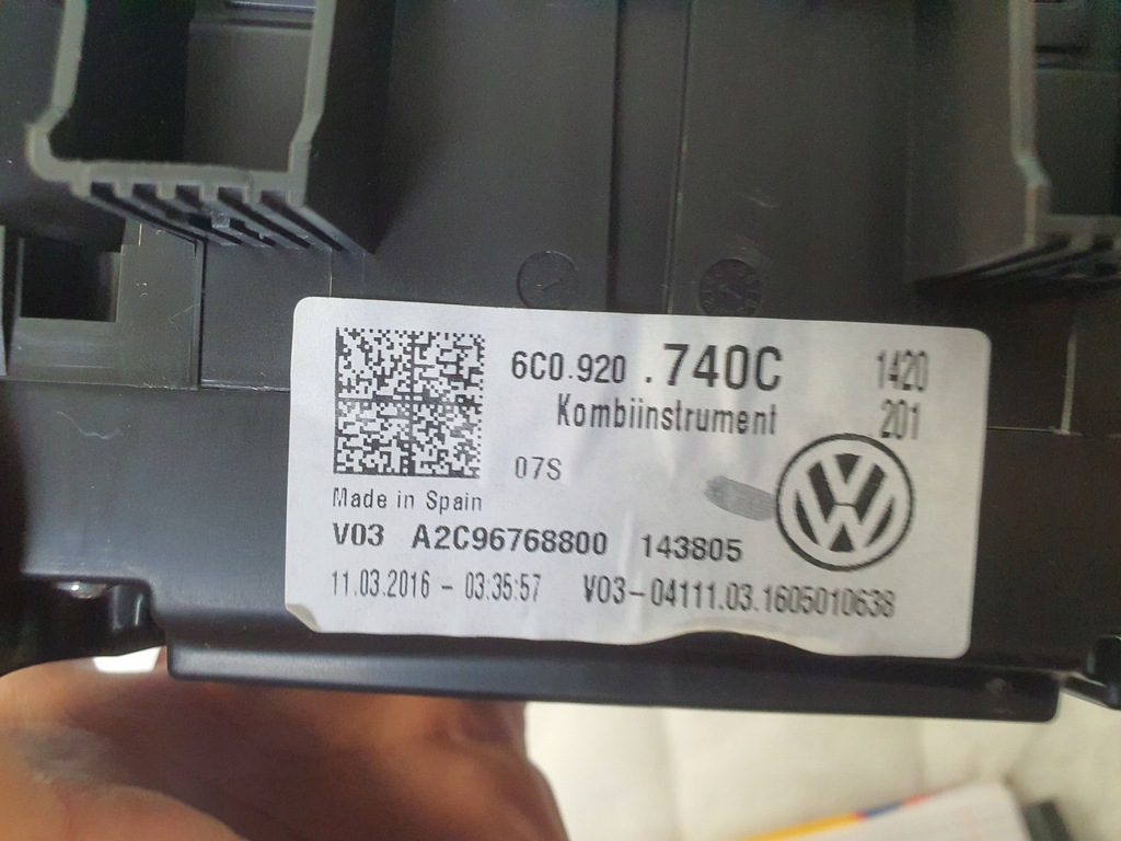 фото №6, Счетчик приборная панель приборы vw polo 6c 6c0920740c