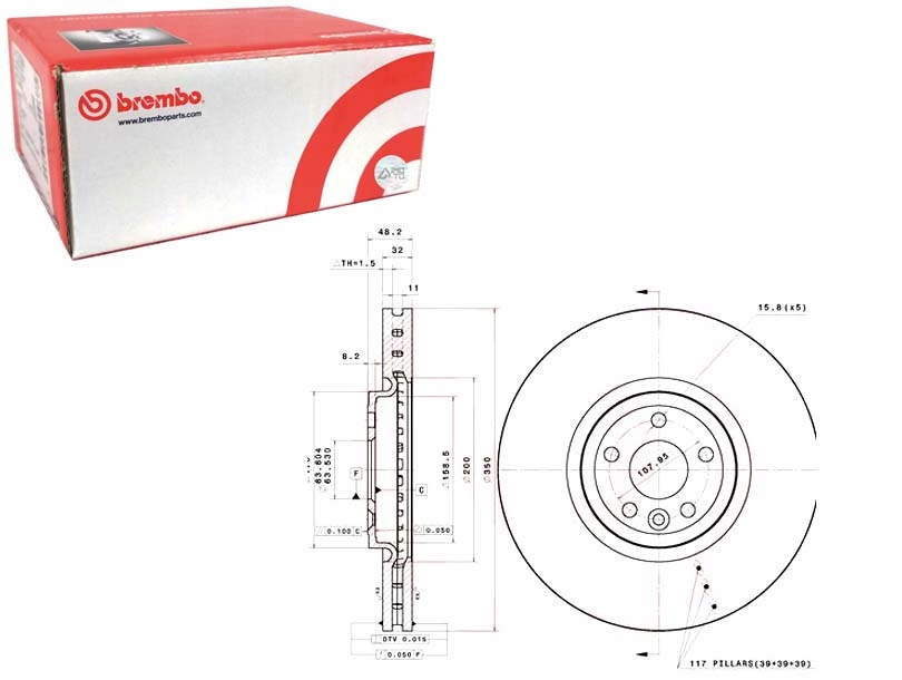 фото №1, Тормозные диски тормозные 2szt. перед jaguar f-pace i-pace land rover range
