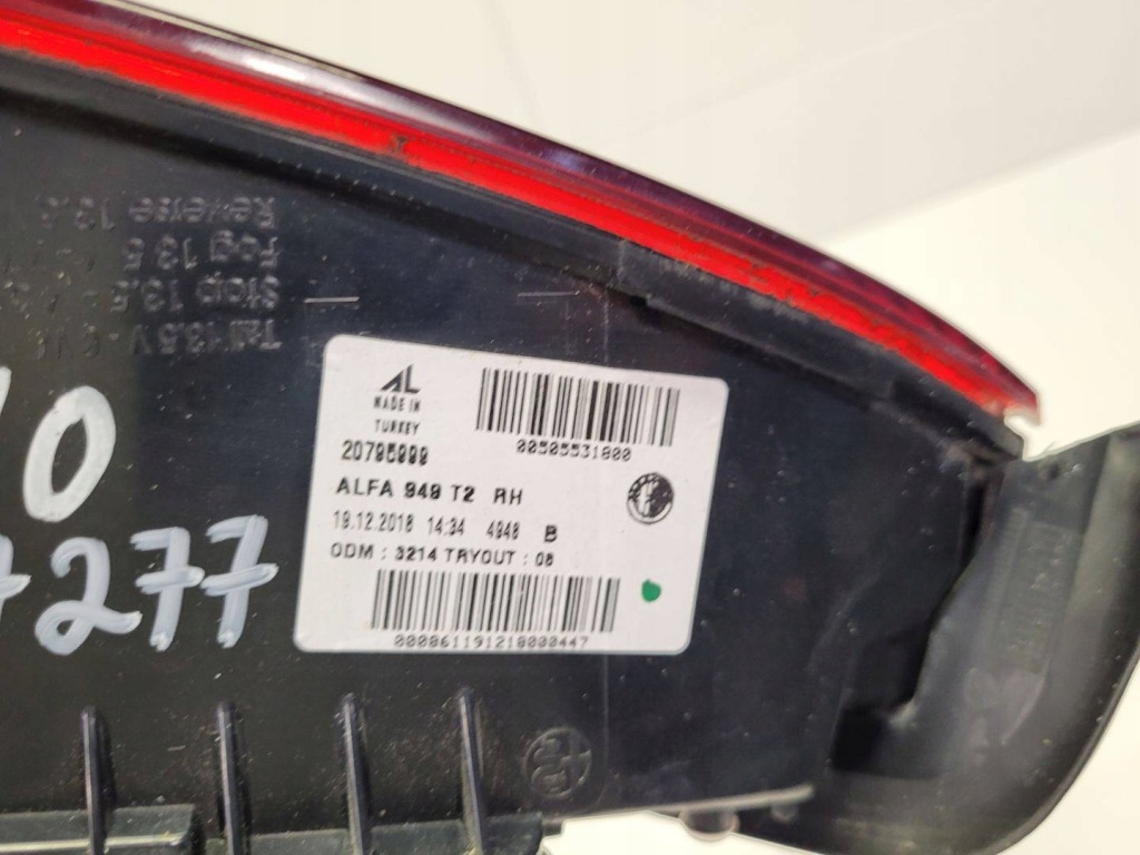 фото №9, Лампа задня права сторона alfa romeo stelvio 2017 20795748rh