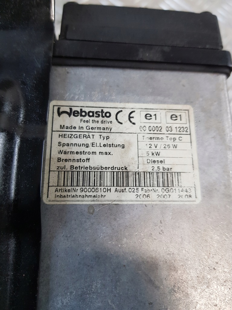 фото №10, Обігрівач стояночний webasto rf5c209ao mazda 6 i gg 2.0d kombi