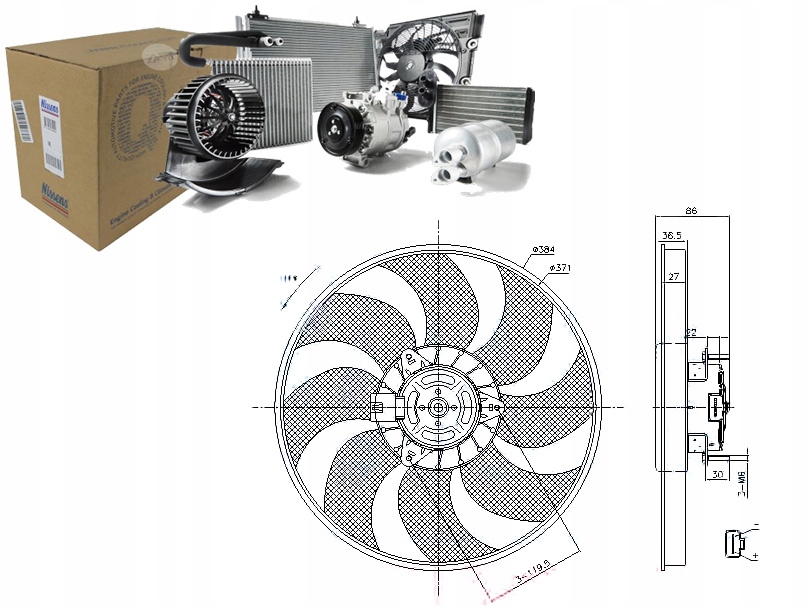 Купити Вентилятор радіатора nissens 1341399 55702236