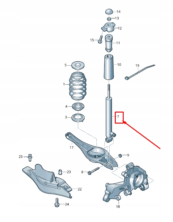 Купить Vw golf vii 5g mk7 задний shock абсорбер 5q0513049dg