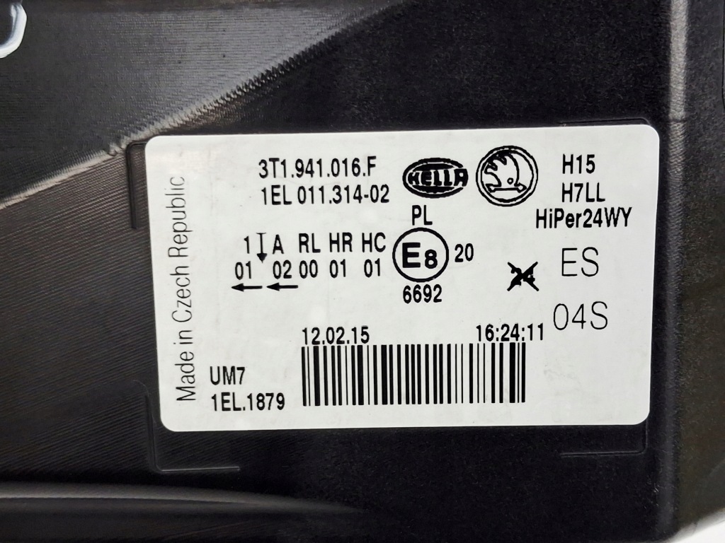 фото №15, Skoda superb ii lift лампа фара перед правий bydgoszcz 3t1941016f