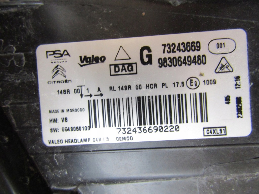 фото №6, Лампа перед citroen c4 iii led vision lh 20- 9830649480