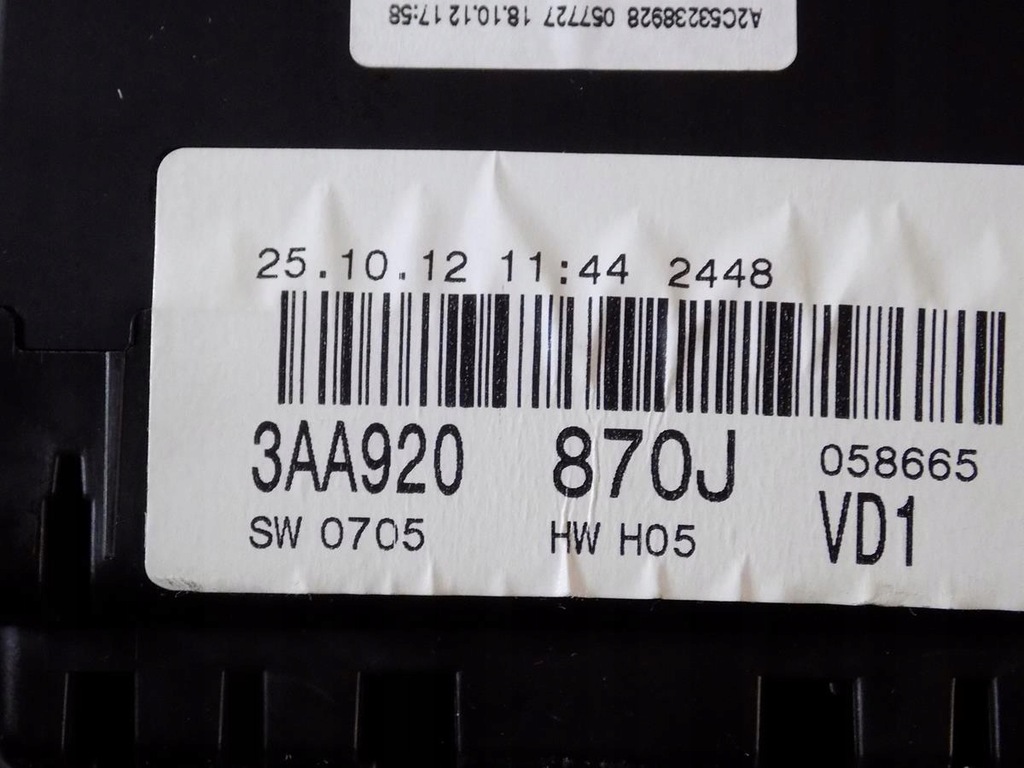 фото №5, Vw passat b7 2.0 tdi лічильник прилади 3aa920870j