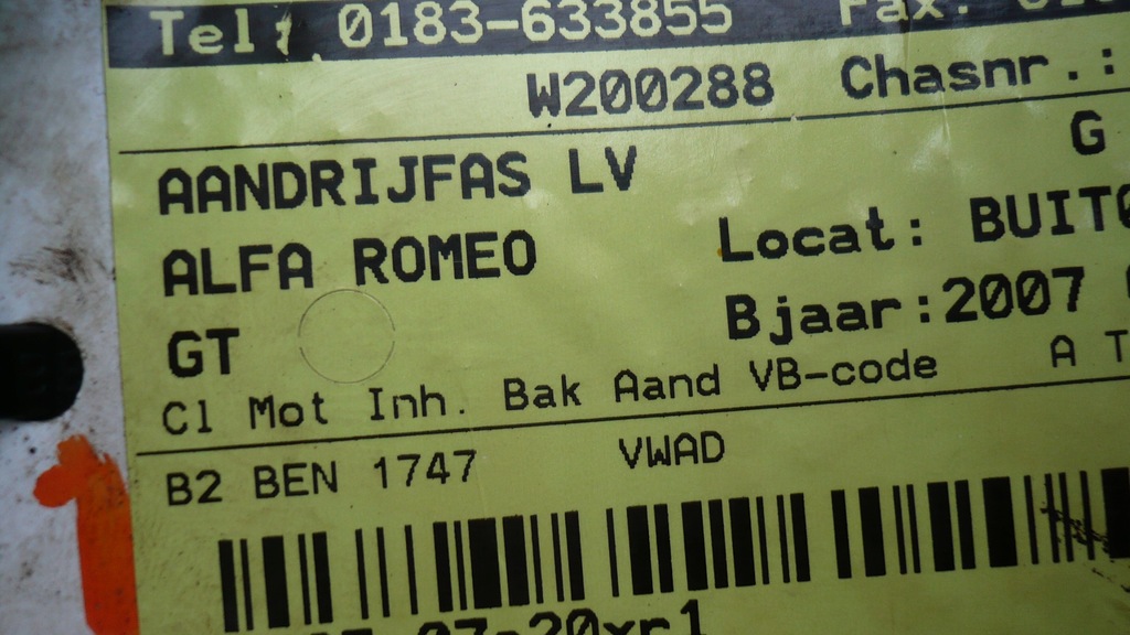 фото №2, Приводной вал левая alfa romeo gt 1,8i 2,0i 2007r