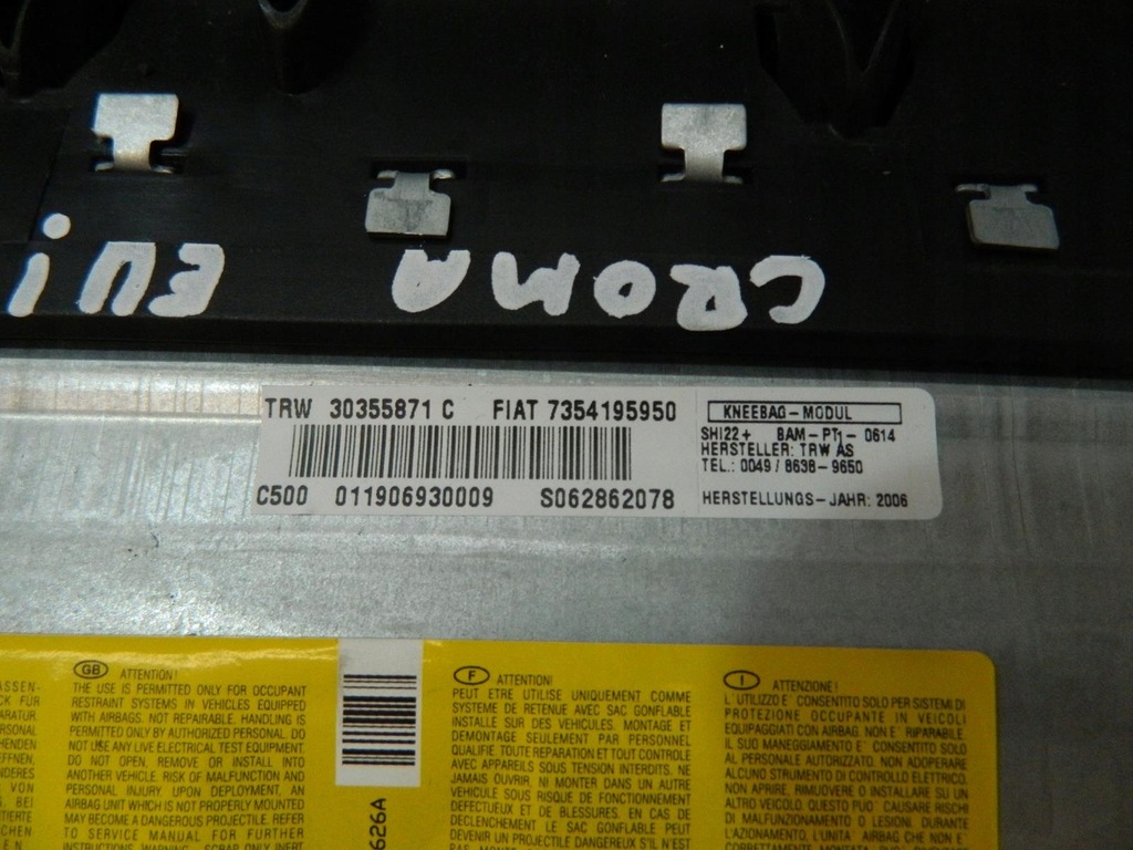 фото №8, Подушка подушка безпеки колінна fiat croma 2 ii ліва