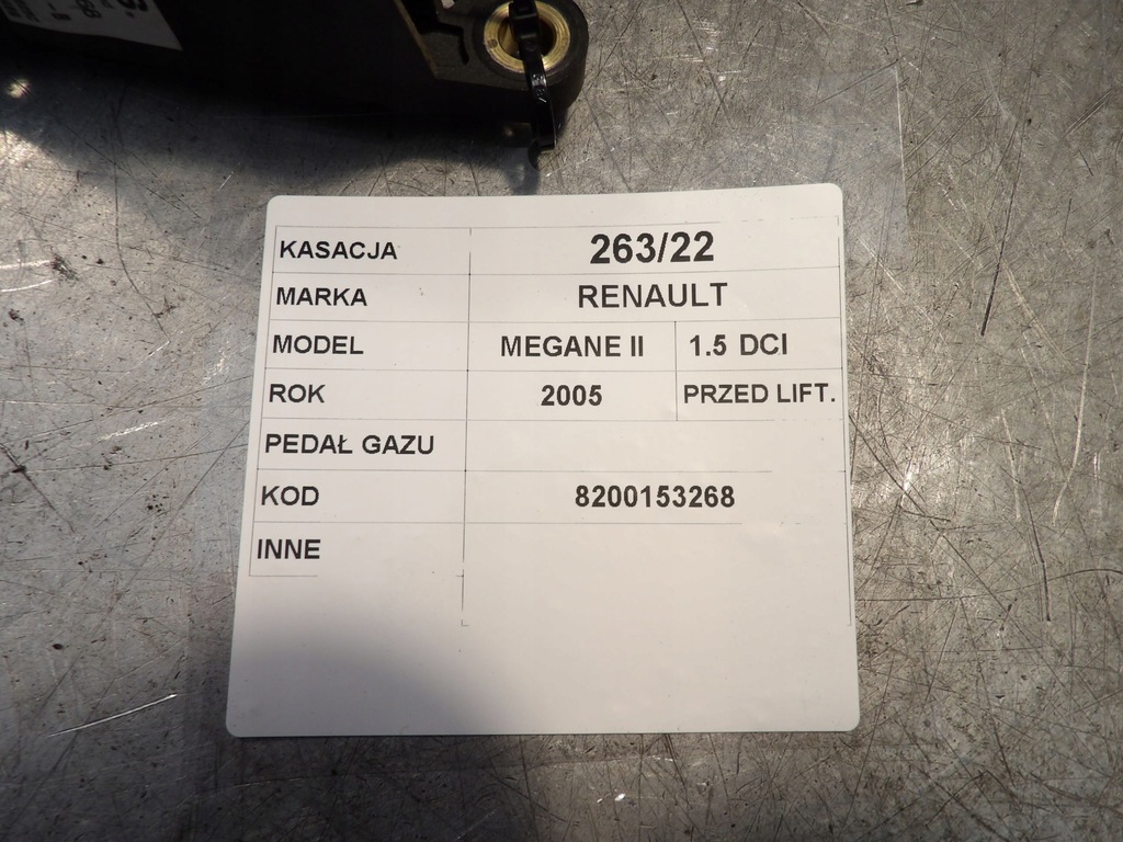 фото №13, Оригинальный номер renault педаль газа renault megane 2,0 03-