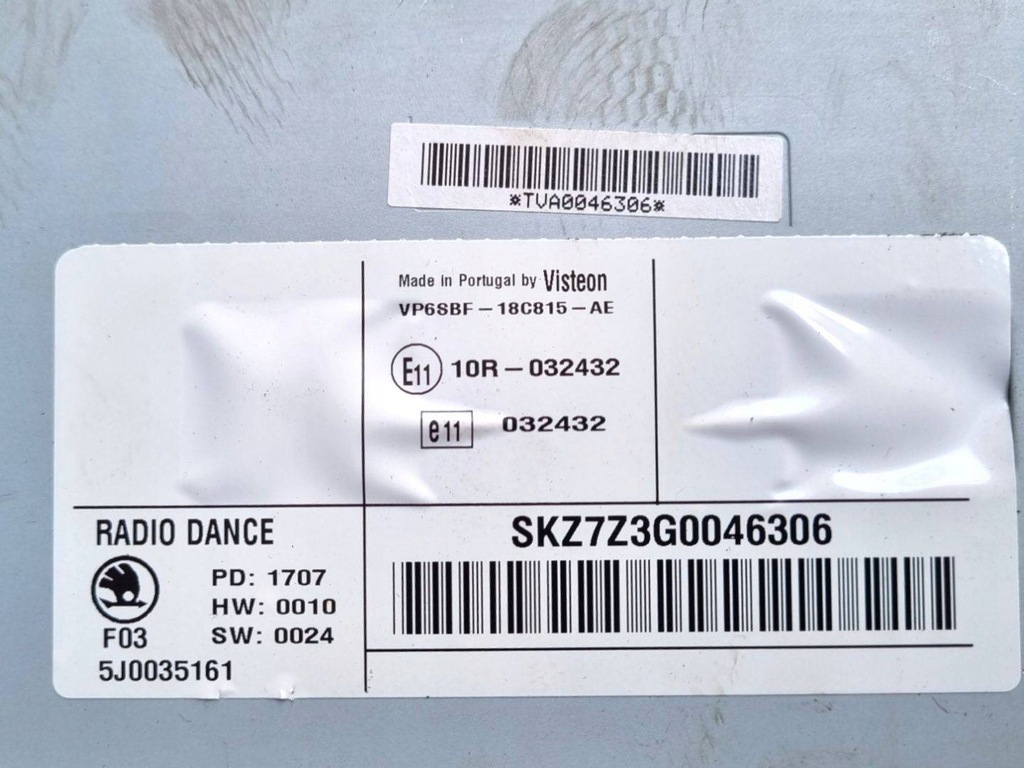 фото №6, Радио автомобильные skoda fabia 2 5j 2007 5j0035161