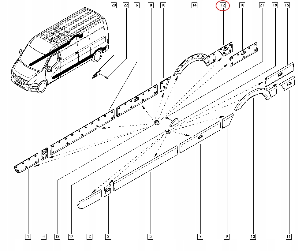 фото №13, Молдинг правая задняя za колесом renault master iii l3