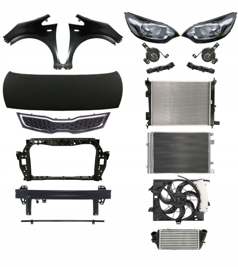 фото №1, Kia rio 11-16 sedan капот крила pas лампа набір частини