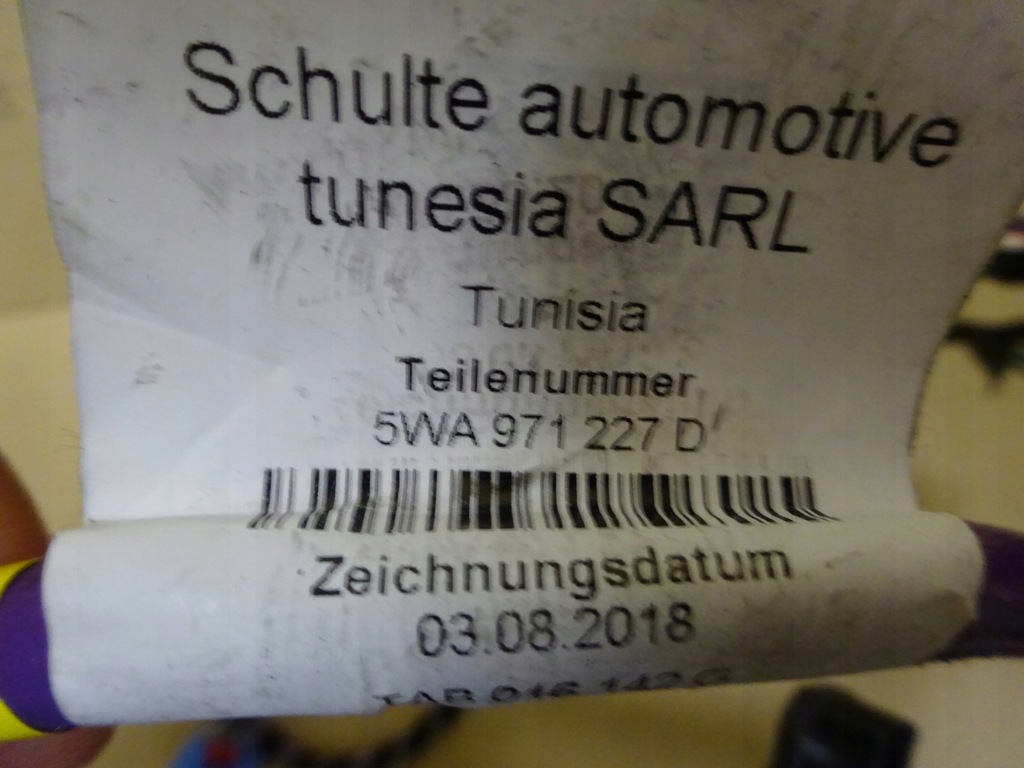 фото №9, Vw golf 8 жгут аккумулятор 5wa971227d 5wa971227d