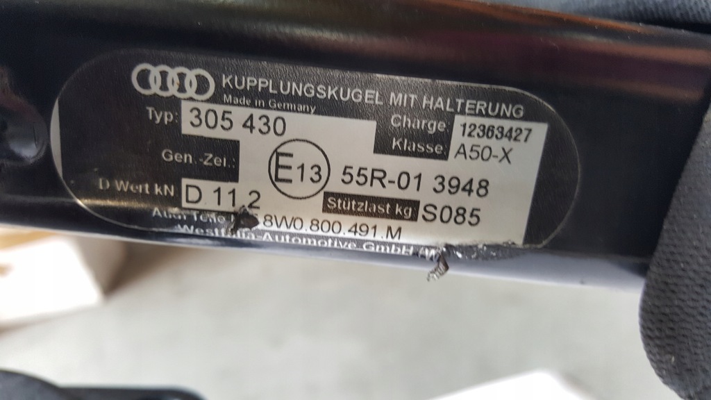 фото №9, Audi a4 b9 8w0 hak буксировочный с жгут 8w0800491m 8w0971541f