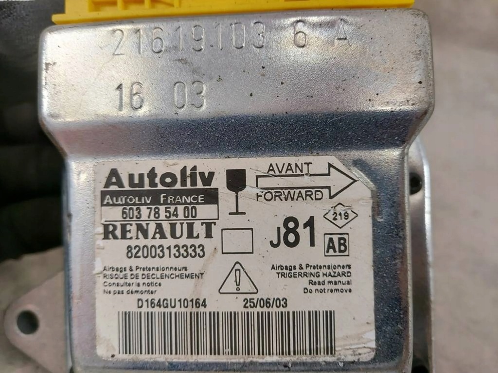фото №4, Модуль датчик подушек подушка безопасности renault espace iv