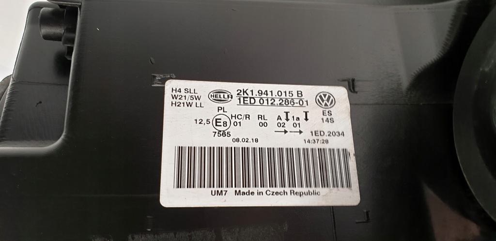 фото №8, Vw caddy iv 4 lift 2k1 лампа левая правая обычная 2k1941015b 2k1941016b
