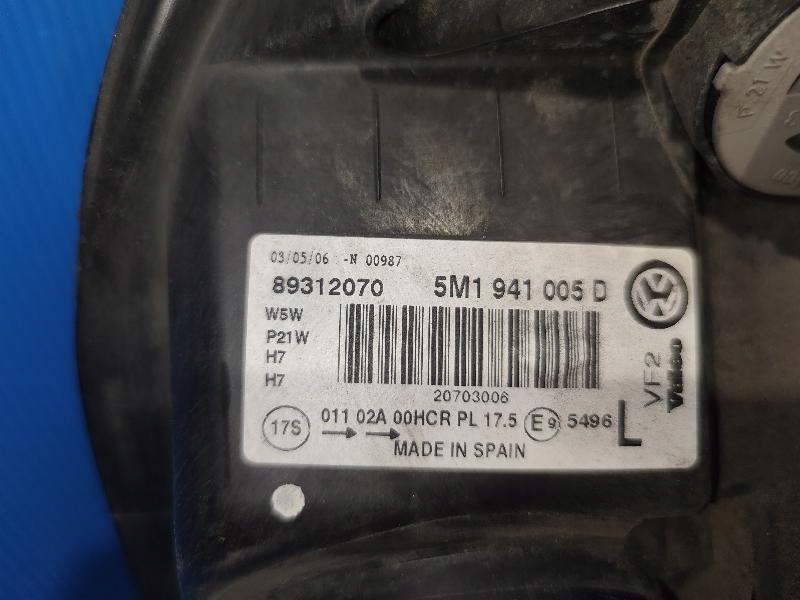 фото №13, Volkswagen vw golf v plus 5m1941005d лампа передня перед ліва