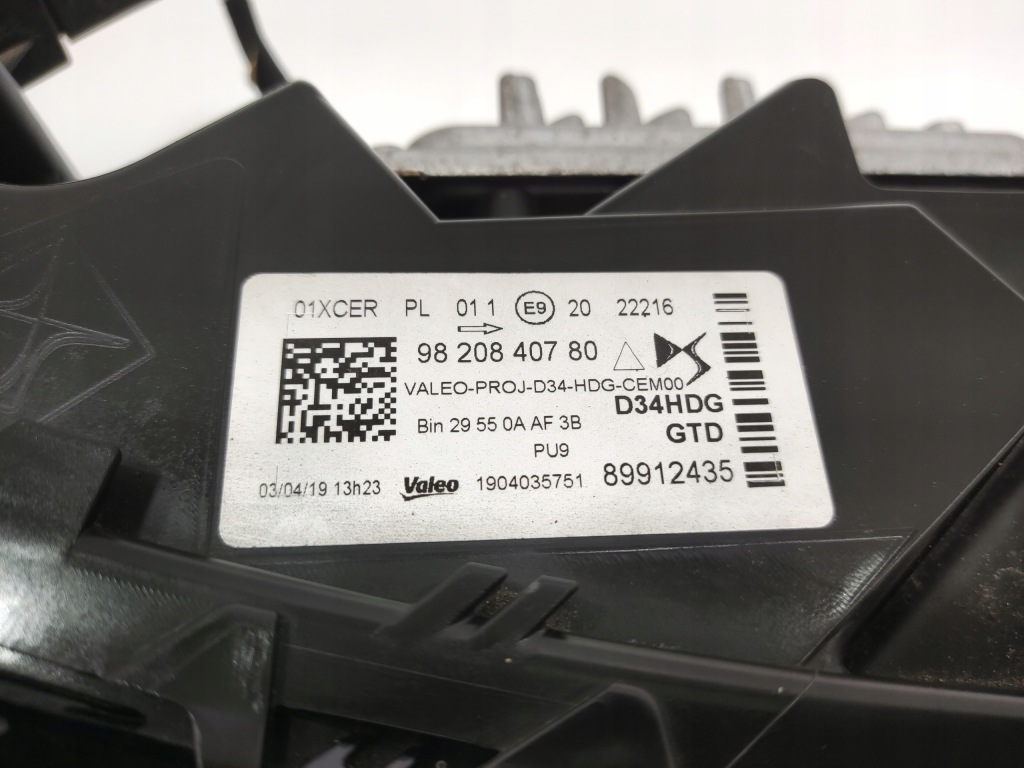 Фара левая левый перед full led citroen ds 3 ds3 crossback 19-22 9820840780 Оригинал